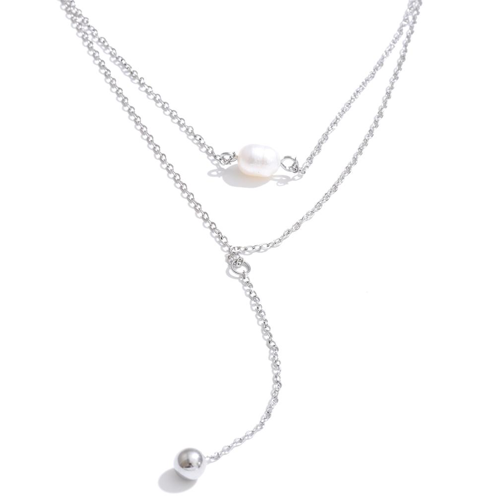 Yhpup Stainless Steel Double-Layer Natural Pearl Chain Round Long Drop Necklace That Goes Down The Chest Charm Fashion Jewelry
Yhpup Stainless Steel Double-Layer Natural Pearl Chain Round Long Drop Necklace That Goes Down The Chest Charm Fashion Jewelry