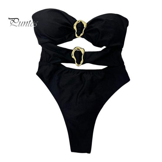 Сексуальный монокини с открытыми плечами, бандо, ажурный дизайн, однотонный слитный купальник с неровными металлическими кольцами, одежда для отпуска S чёрный
Сексуальный монокини с открытыми плечами, бандо, ажурный дизайн, однотонный слитный купальник с неровными металлическими кольцами, одежда для отпуска S чёрный