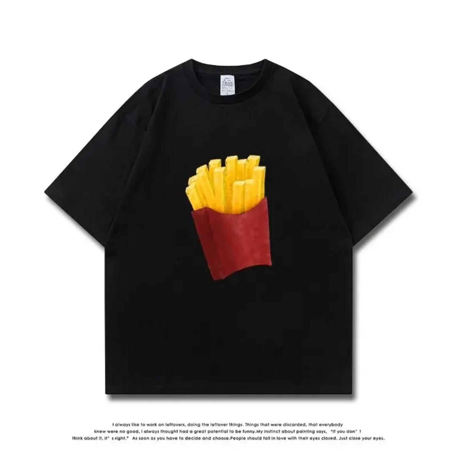 Trendy brand graffiti chips printed short-sleeved men s summer new high street loose casual couple T-shirt men clothing y2k tops S чёрный
Trendy brand graffiti chips printed short-sleeved men s summer new high street loose casual couple T-shirt men clothing y2k tops S чёрный