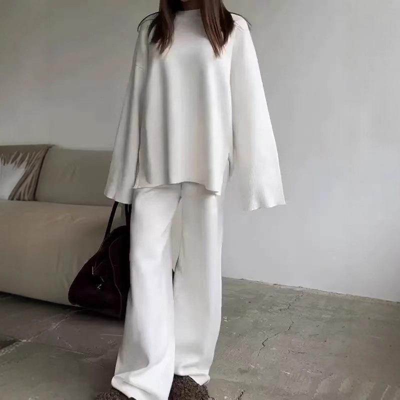 European & American Style Women s Solid Color Long Sleeve Wide Leg Pants Sweater Set Medium
European & American Style Women s Solid Color Long Sleeve Wide Leg Pants Sweater Set Medium