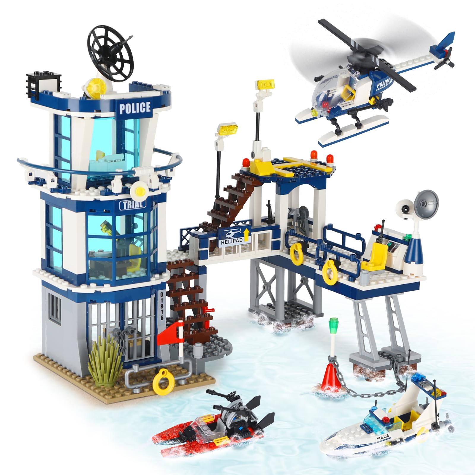 Городской полицейский участок STEM Building LEGO Военный вертолет Лодка Swat 565 деталей Строительный набор для детей Лучший подарок для мальчиков Возраст Набор, Самолет, Корабль, Команда,
Городской полицейский участок STEM Building LEGO Военный вертолет Лодка Swat 565 деталей Строительный набор для детей Лучший подарок для мальчиков Возраст Набор, Самолет, Корабль, Команда,
