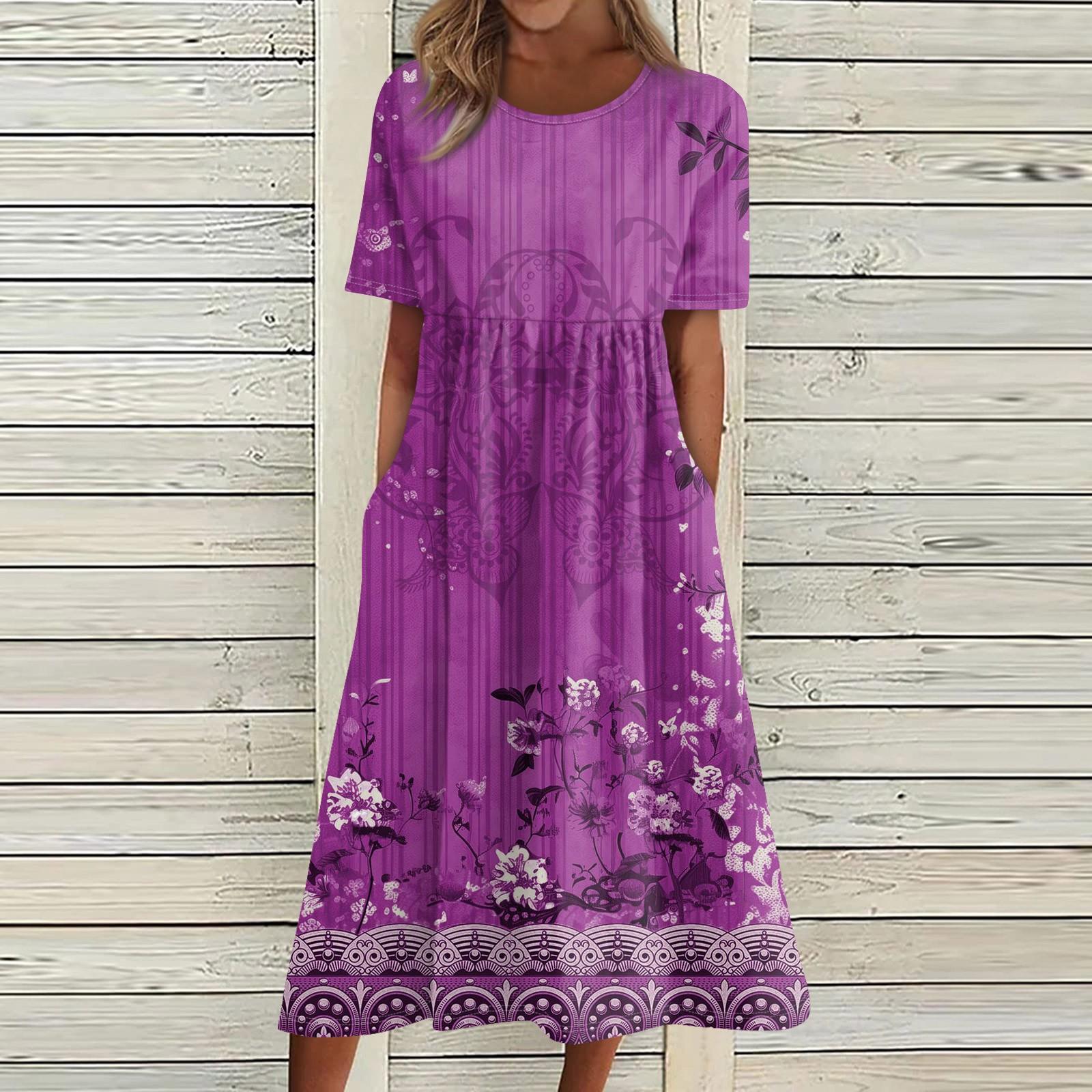 Summer Dress For Women Casual Printed Short-Sleeve Beach Swing Dress S
Summer Dress For Women Casual Printed Short-Sleeve Beach Swing Dress S