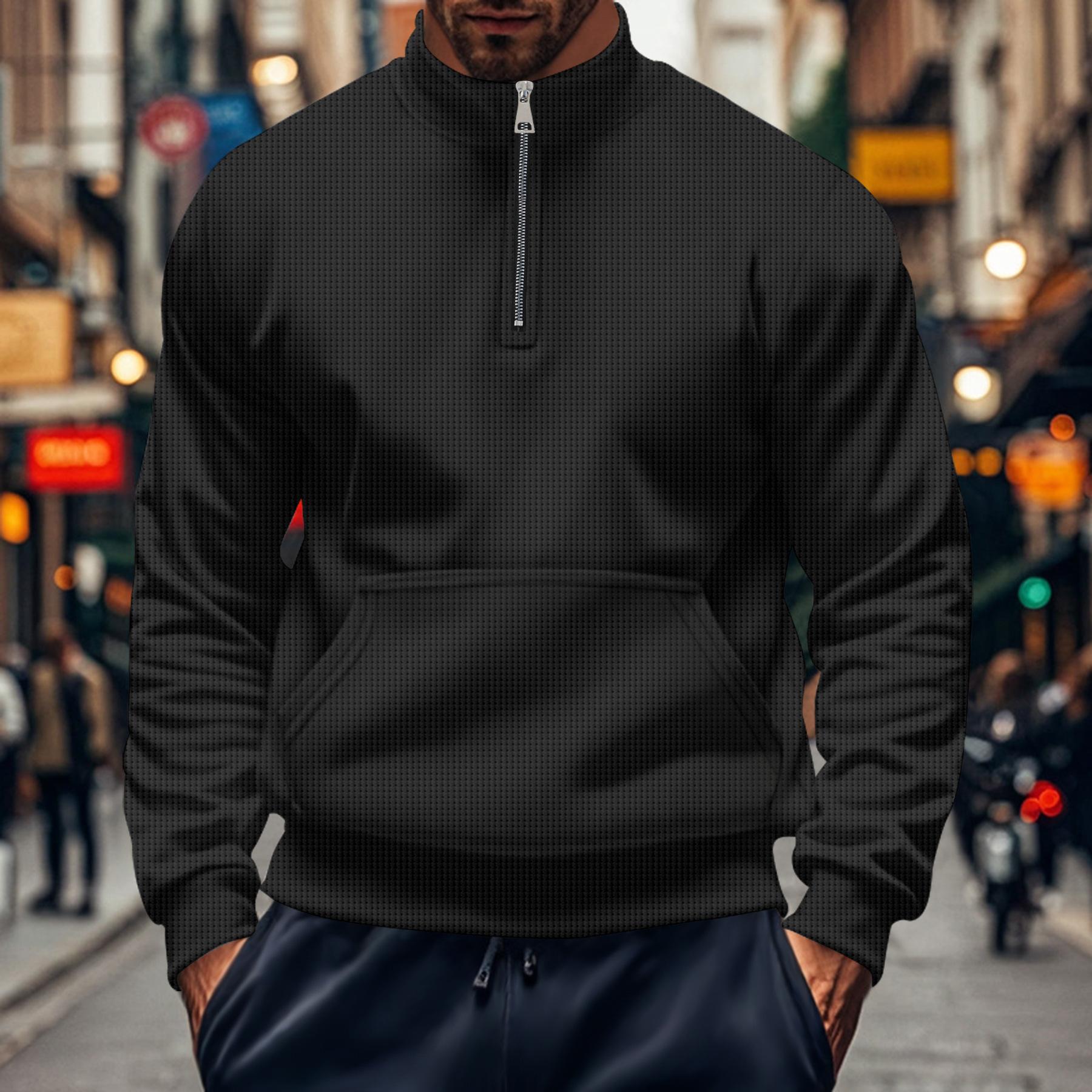 Autumn New High Neck Solid Colour Half Zip Men s Pockets Long-sleeved Sweater Man XXXL чорний
Autumn New High Neck Solid Colour Half Zip Men s Pockets Long-sleeved Sweater Man XXXL чорний