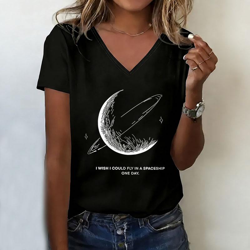Printed V-neck casual and fashionable women s short sleeved T-shirt XS
Printed V-neck casual and fashionable women s short sleeved T-shirt XS