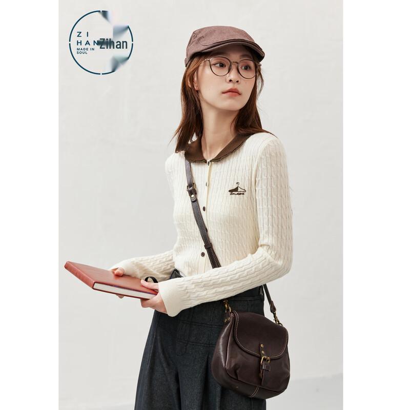 ZIHAN Women s Contrast Lapel Knit Cardigan L
ZIHAN Women s Contrast Lapel Knit Cardigan L