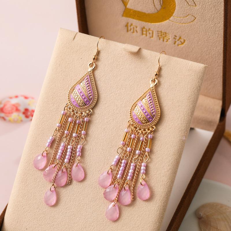 Bohemian Colorful Crystal Dangle Earring For Women Ethnic Rhinestone Beads Statement Hanging Tassel Earrings Vacation Jewelry
Bohemian Colorful Crystal Dangle Earring For Women Ethnic Rhinestone Beads Statement Hanging Tassel Earrings Vacation Jewelry
