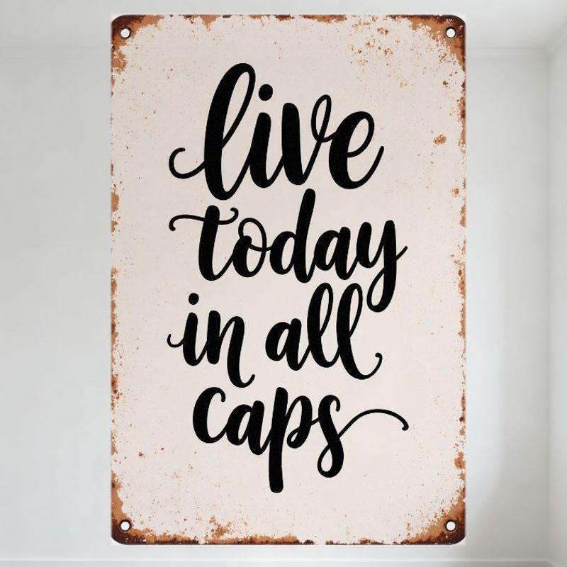 Vintage Live Today Metal Tin Sign Distressed Rusty Wall Decor with Handwritten Font for Home Office Man Cave Bar Café Inspiratio 20x30cm(7.8x11.8inch)
Vintage Live Today Metal Tin Sign Distressed Rusty Wall Decor with Handwritten Font for Home Office Man Cave Bar Café Inspiratio 20x30cm(7.8x11.8inch)