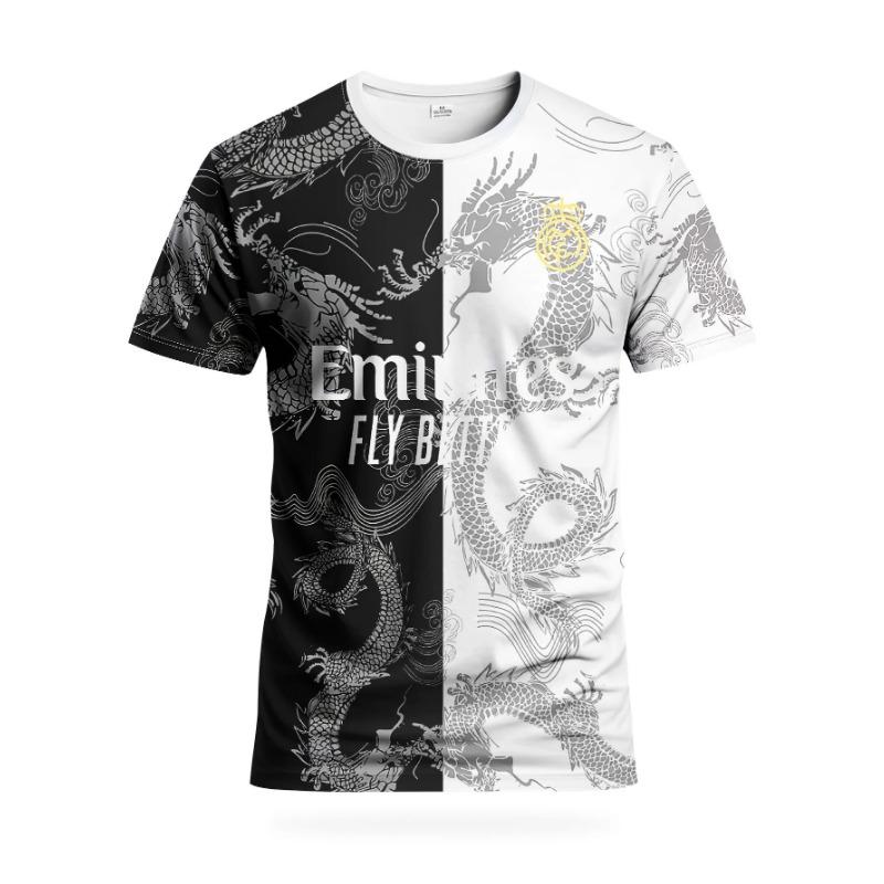 Men s Dragon-Pattern Sports T-Shirt Black and White Split Design Is Comfortable and Breathable Suitable for Training and Leisure S
Men s Dragon-Pattern Sports T-Shirt Black and White Split Design Is Comfortable and Breathable Suitable for Training and Leisure S