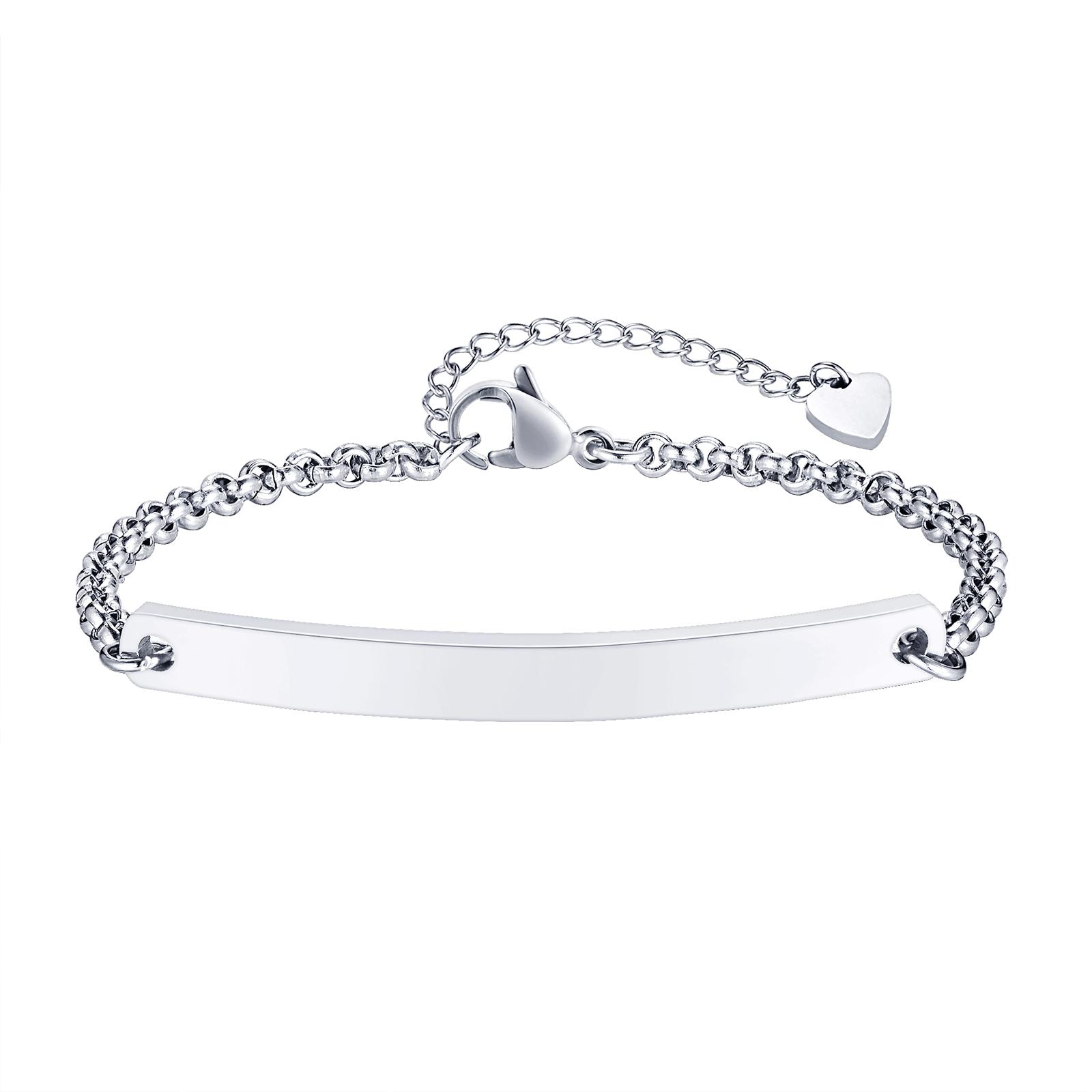 Personalized Name Bar Bracelet for women,Engraved Stainless Steel ID Bracelets, free engraving love gift
Personalized Name Bar Bracelet for women,Engraved Stainless Steel ID Bracelets, free engraving love gift