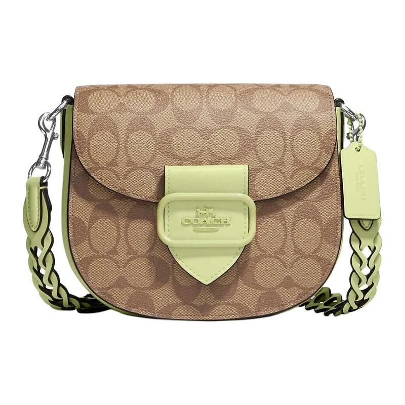 COACH crossbody bag Morgan 20 Letter Logo Logo Classic Presbyopia Braided Flap Coated Canvas and Leather Saddle Shoulder Small Women s Brown and Green коричневий
COACH crossbody bag Morgan 20 Letter Logo Logo Classic Presbyopia Braided Flap Coated Canvas and Leather Saddle Shoulder Small Women s Brown and Green коричневий