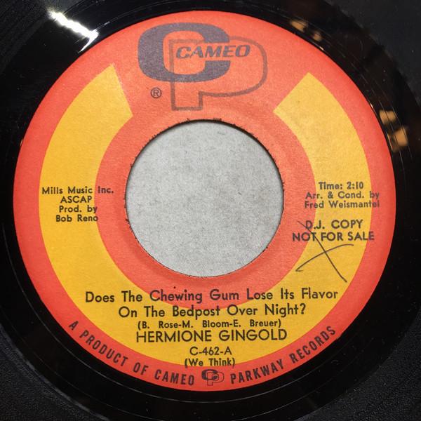 7-дюймовая пластинка HERMIONE GINGOLD - Does Your Chewing Gum Lose Its Flav C462 Cameo Parkway 1967 US Поп Б/У
7-дюймовая пластинка HERMIONE GINGOLD - Does Your Chewing Gum Lose Its Flav C462 Cameo Parkway 1967 US Поп Б/У