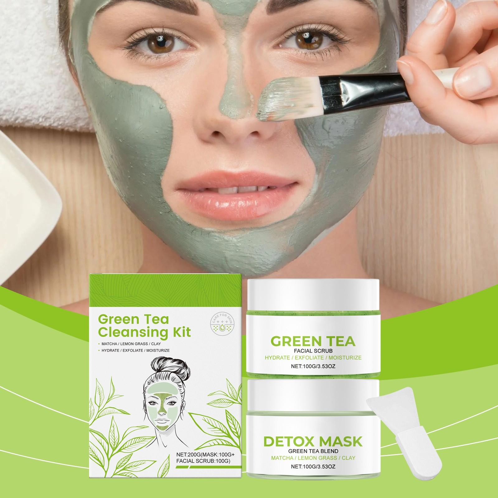 Green Tea Cleansing Scrub Mask Set Moisturizing Exfoliating Facial Set Reduces Acne And Oil, Pore Reducing Mask Is Suitable For All Skin Types белый
Green Tea Cleansing Scrub Mask Set Moisturizing Exfoliating Facial Set Reduces Acne And Oil, Pore Reducing Mask Is Suitable For All Skin Types белый