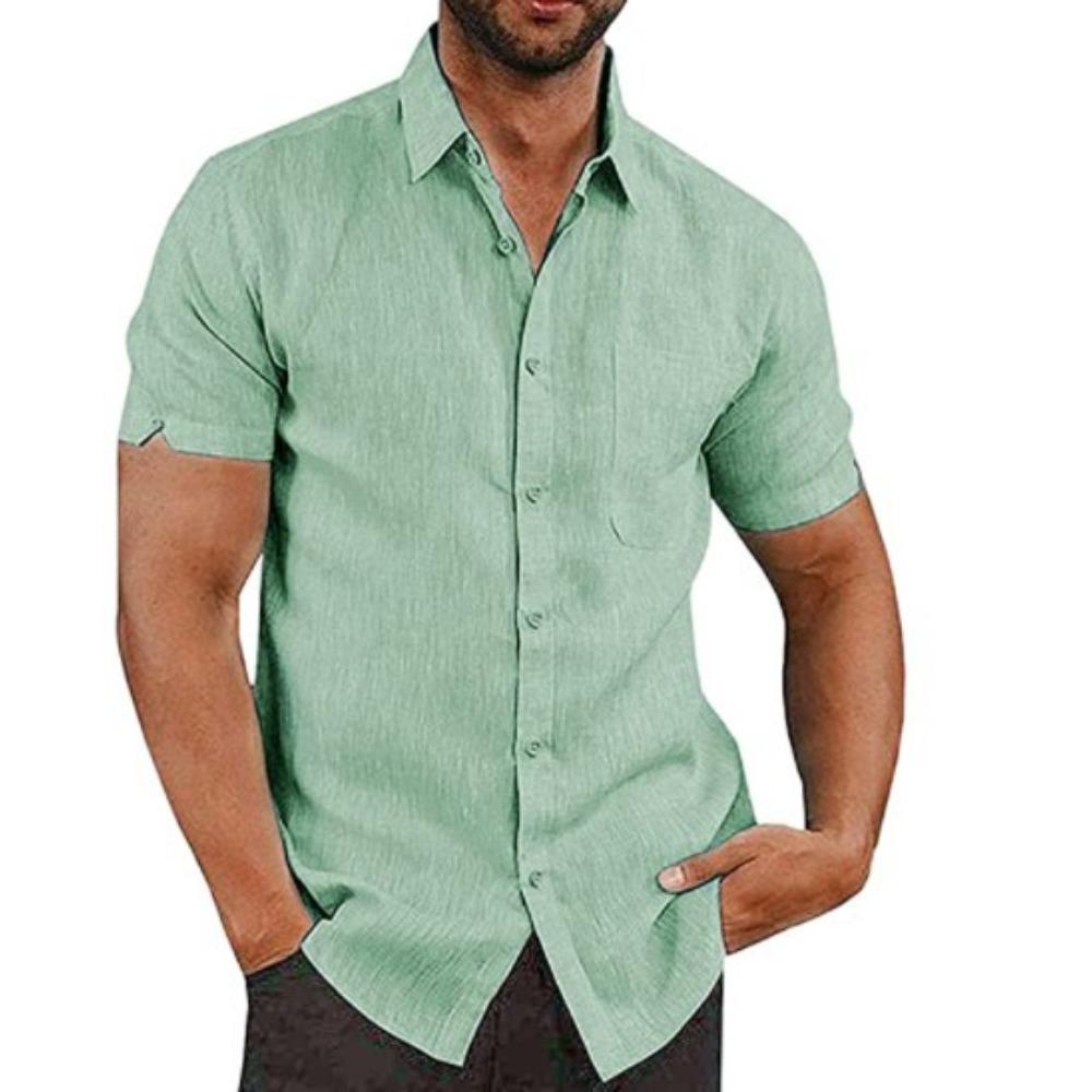 Summer Lapel Solid Colour Short-Sleeved Button-Down Men s Linen Shirt 4XL
Summer Lapel Solid Colour Short-Sleeved Button-Down Men s Linen Shirt 4XL