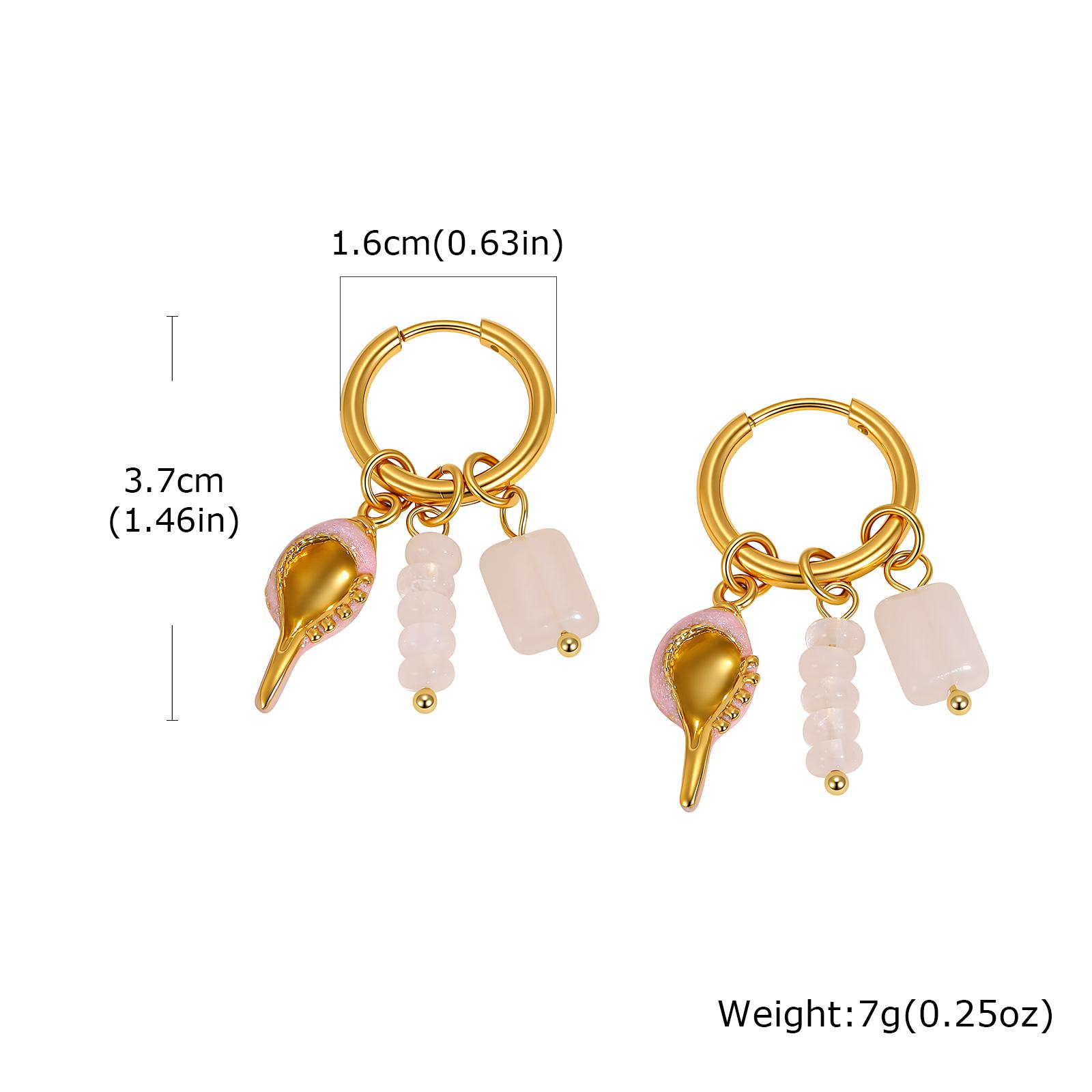 Ocean Series Conch Shell Starfish Fish Pendant Earrings for Women Natural Stone Charms Stainless Steel Waterproof Jewelry
Ocean Series Conch Shell Starfish Fish Pendant Earrings for Women Natural Stone Charms Stainless Steel Waterproof Jewelry