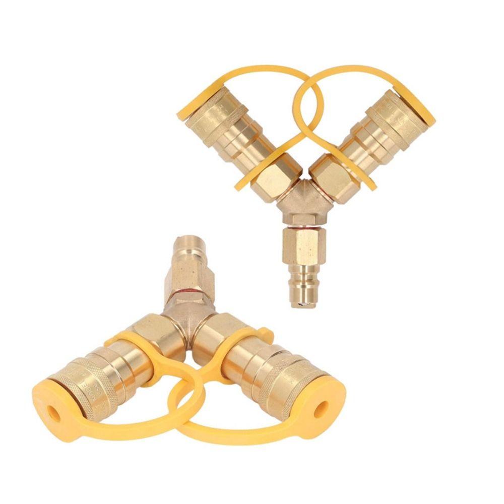 Brass Y-joint Quick Gas Connector 2-Way Natural Gas Quick Connect Fittings Industrial Environments 3/8 Inch
Brass Y-joint Quick Gas Connector 2-Way Natural Gas Quick Connect Fittings Industrial Environments 3/8 Inch