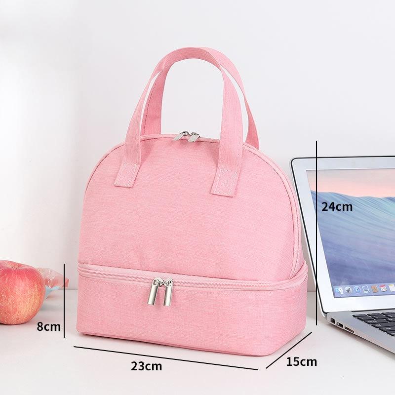 Portable double-layer lunch bag office handbag Cooler Bento Box picnic cooler bag Large Capacity Fresh-Keeping lunch boxes рожевий
Portable double-layer lunch bag office handbag Cooler Bento Box picnic cooler bag Large Capacity Fresh-Keeping lunch boxes рожевий