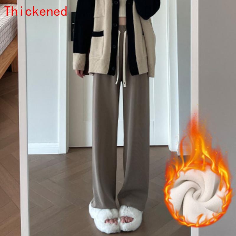 Женские повседневные брюки. Плюшевые и утепленные вельветовые брюки. Широкие брюки. Коричневые прямые брюки. Теплые, удобные, простые, однотонные, осень и зима. XXL бежевый 
Женские повседневные брюки. Плюшевые и утепленные вельветовые брюки. Широкие брюки. Коричневые прямые брюки. Теплые, удобные, простые, однотонные, осень и зима. XXL бежевый