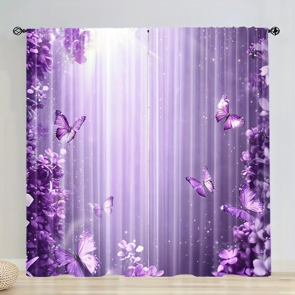 2PCS Purple Floral Butterfly Sheer Curtains – Modern Violet Tones Rod Pocket for Living Room Bedroom Decor 100*130 Rod Pocket 1pcs
2PCS Purple Floral Butterfly Sheer Curtains – Modern Violet Tones Rod Pocket for Living Room Bedroom Decor 100*130 Rod Pocket 1pcs