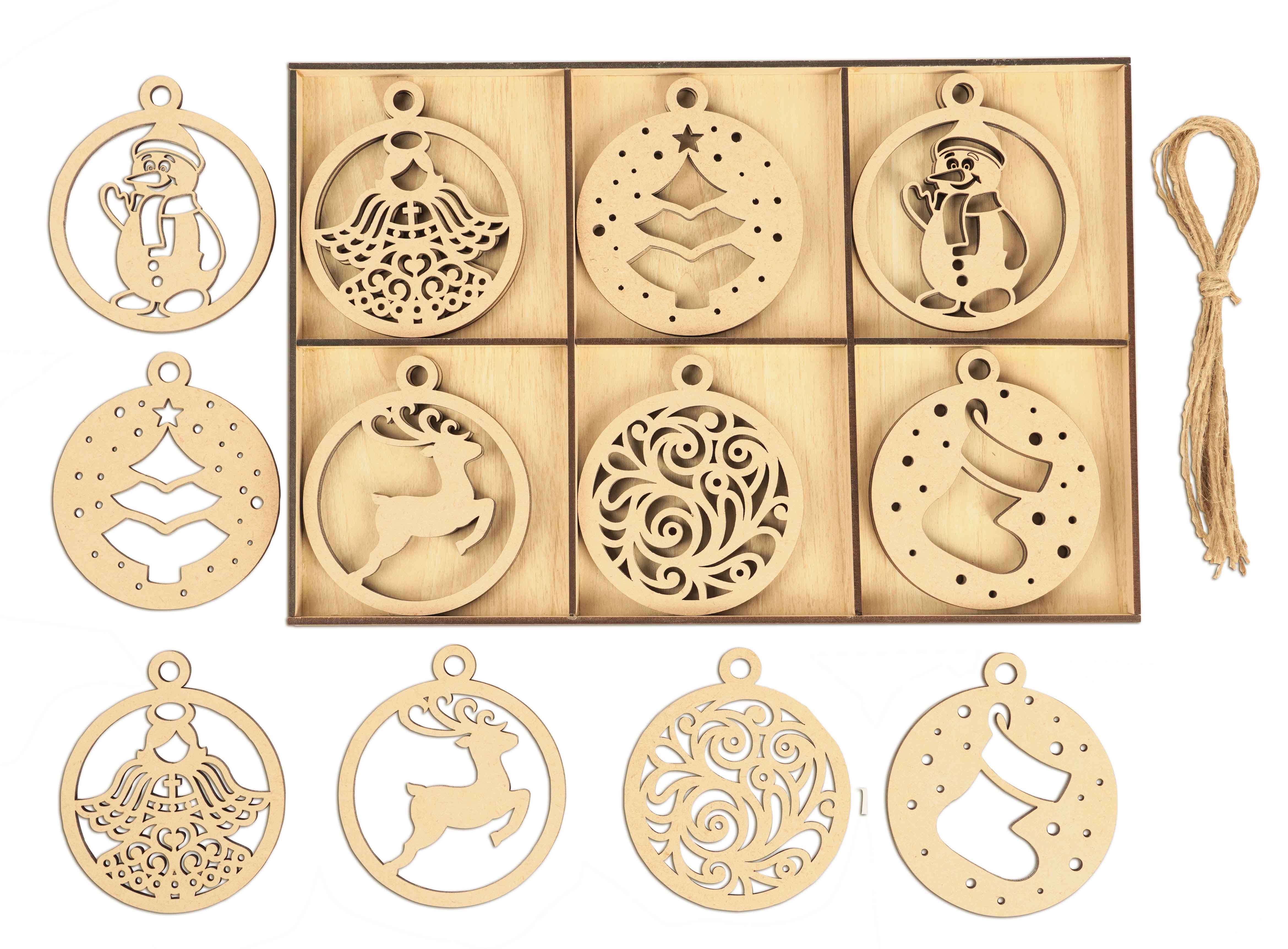 Inkdotpot 18pcs Christmas Ornaments, Unfinished Wooden Laser Cutouts Tree/Bell Shaped Embellishments Hanging Ornament 3.5x4 коричневий
Inkdotpot 18pcs Christmas Ornaments, Unfinished Wooden Laser Cutouts Tree/Bell Shaped Embellishments Hanging Ornament 3.5x4 коричневий