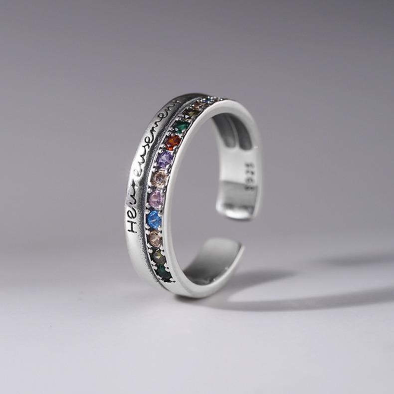 925 Sterling Silver Rings For Women Bilayer Colour Zircon Adjustable Ring Vintage Luxury Jewelry Accessories Wholesale Jewellery срібний
925 Sterling Silver Rings For Women Bilayer Colour Zircon Adjustable Ring Vintage Luxury Jewelry Accessories Wholesale Jewellery срібний