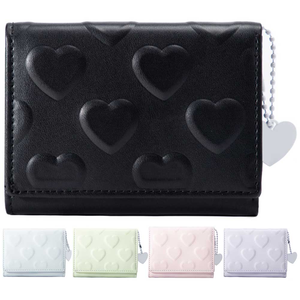 Women Trifold Money Clip Solid Color Love Heart Embossed PU Card Bag with Heart Pendant Short Wallet Bags for Girls Students
Women Trifold Money Clip Solid Color Love Heart Embossed PU Card Bag with Heart Pendant Short Wallet Bags for Girls Students