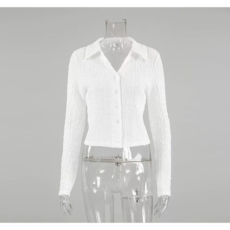 Fashion Style New Arrival Fancy Ruched Shirt Waist Trimming Short Polo Collar Top Pleated Lapel Shirt White L
Fashion Style New Arrival Fancy Ruched Shirt Waist Trimming Short Polo Collar Top Pleated Lapel Shirt White L