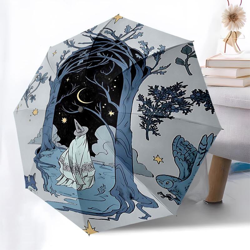1pc Enchanted Forest Automatic Opening/Closing Umbrella: Portable Tri-Fold Design with 8-Bone Iron Frame, Perfect for Outdoor Adventures, Festivals, F
1pc Enchanted Forest Automatic Opening/Closing Umbrella: Portable Tri-Fold Design with 8-Bone Iron Frame, Perfect for Outdoor Adventures, Festivals, F
