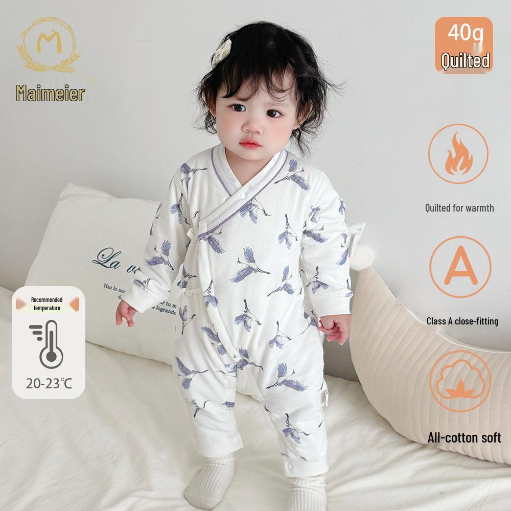 Mai Enmi er Baby Quilted Cotton Romper - Warm, Side-Opening, Lace-Up, Autumn/Winter. 90cm синій
Mai Enmi er Baby Quilted Cotton Romper - Warm, Side-Opening, Lace-Up, Autumn/Winter. 90cm синій