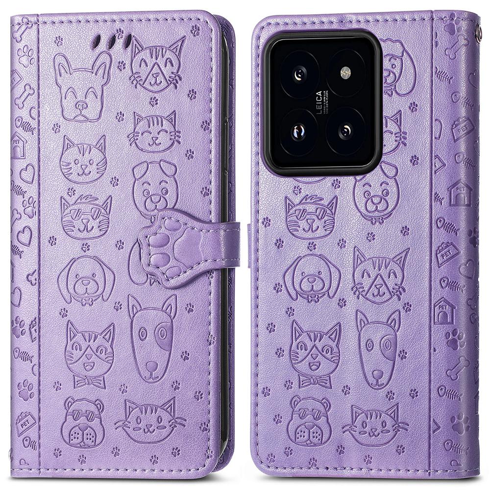 Для Xiaomi 14T Кожаный чехол-кошелек Флип-чехол для телефона с милым рисунком кошки и собаки Light Purple
Для Xiaomi 14T Кожаный чехол-кошелек Флип-чехол для телефона с милым рисунком кошки и собаки Light Purple