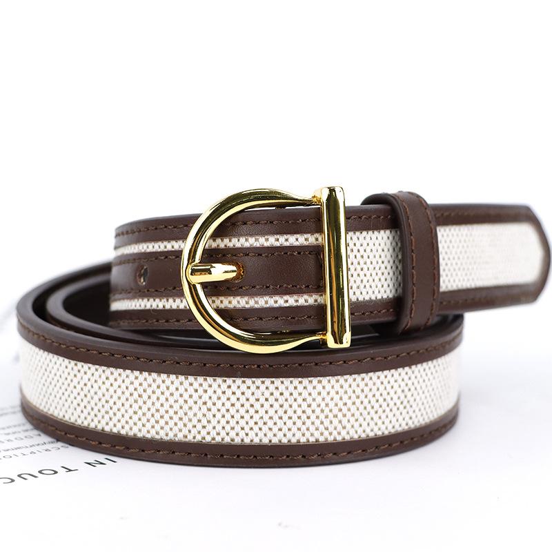 Vintage genuine leather belt - women s versatile pin buckle premium two-tone canvas waist belt коричневий
Vintage genuine leather belt - women s versatile pin buckle premium two-tone canvas waist belt коричневий