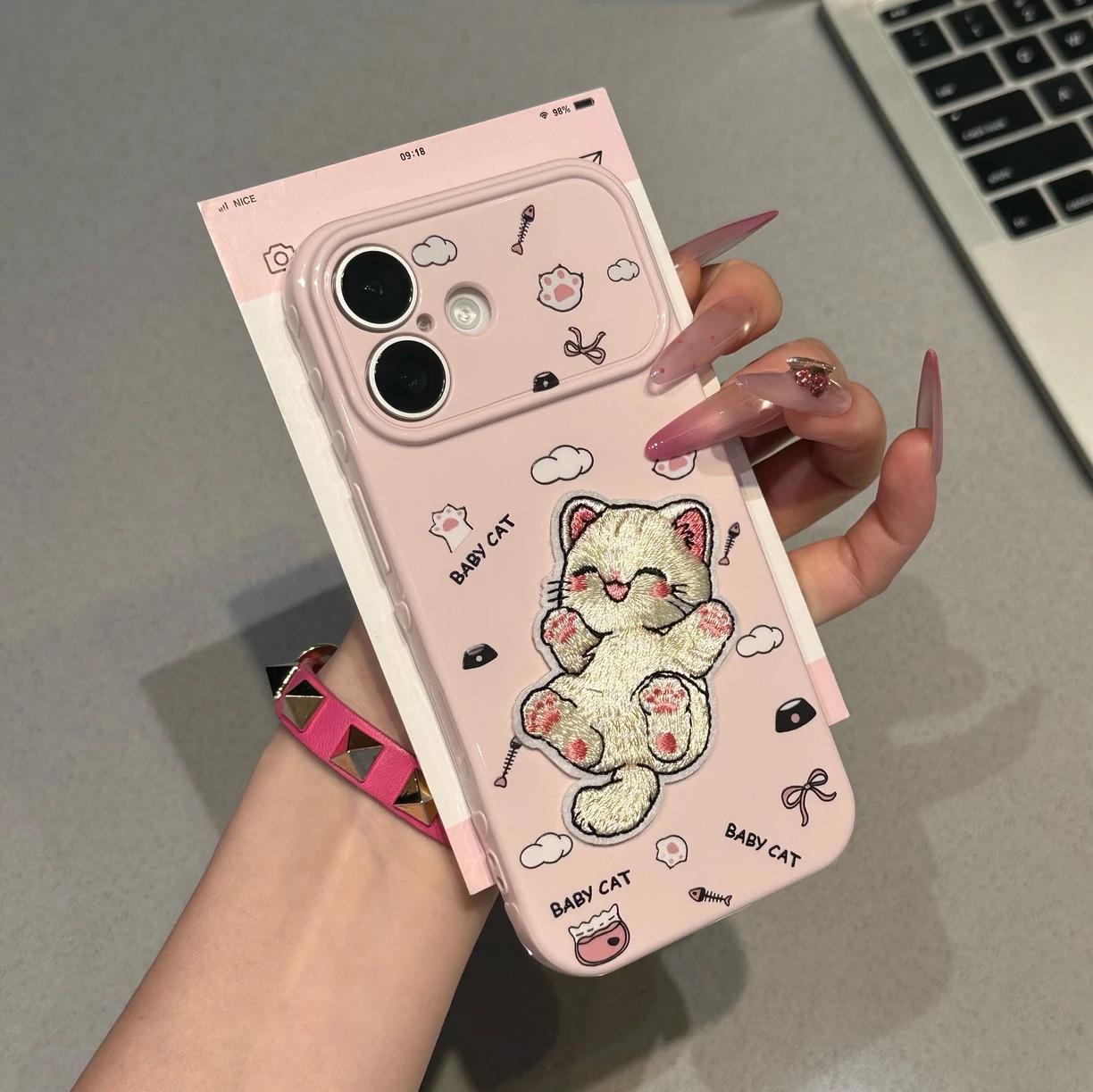 Cartoon Embroidered Kitten Heart Window Case for iPhone 16/15 Pro Max iPhone 16 Pro Max
Cartoon Embroidered Kitten Heart Window Case for iPhone 16/15 Pro Max iPhone 16 Pro Max