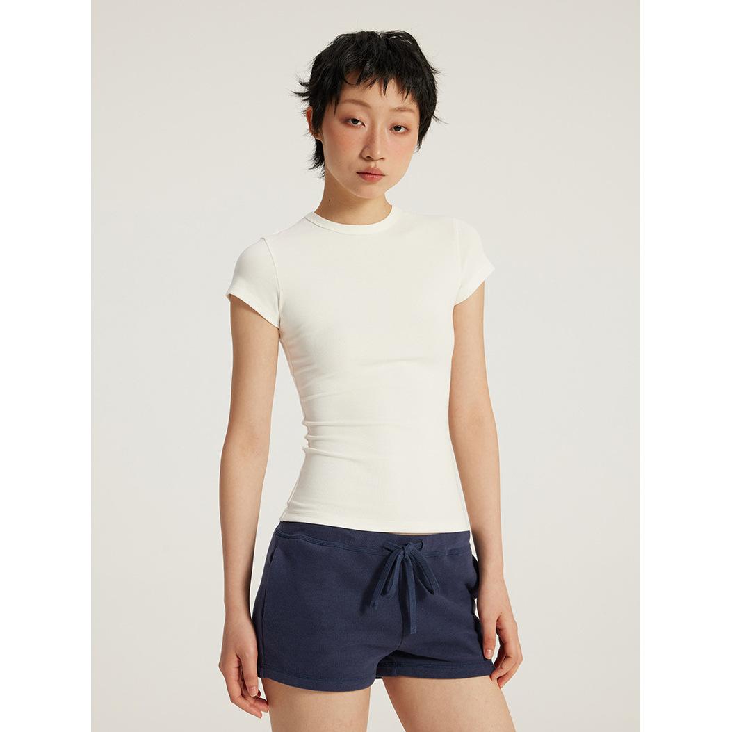 Crew neck front shoulder slim T-shirt spring and summer American Spice Girl waist slim and thin Korean top stacked to wear base M
Crew neck front shoulder slim T-shirt spring and summer American Spice Girl waist slim and thin Korean top stacked to wear base M