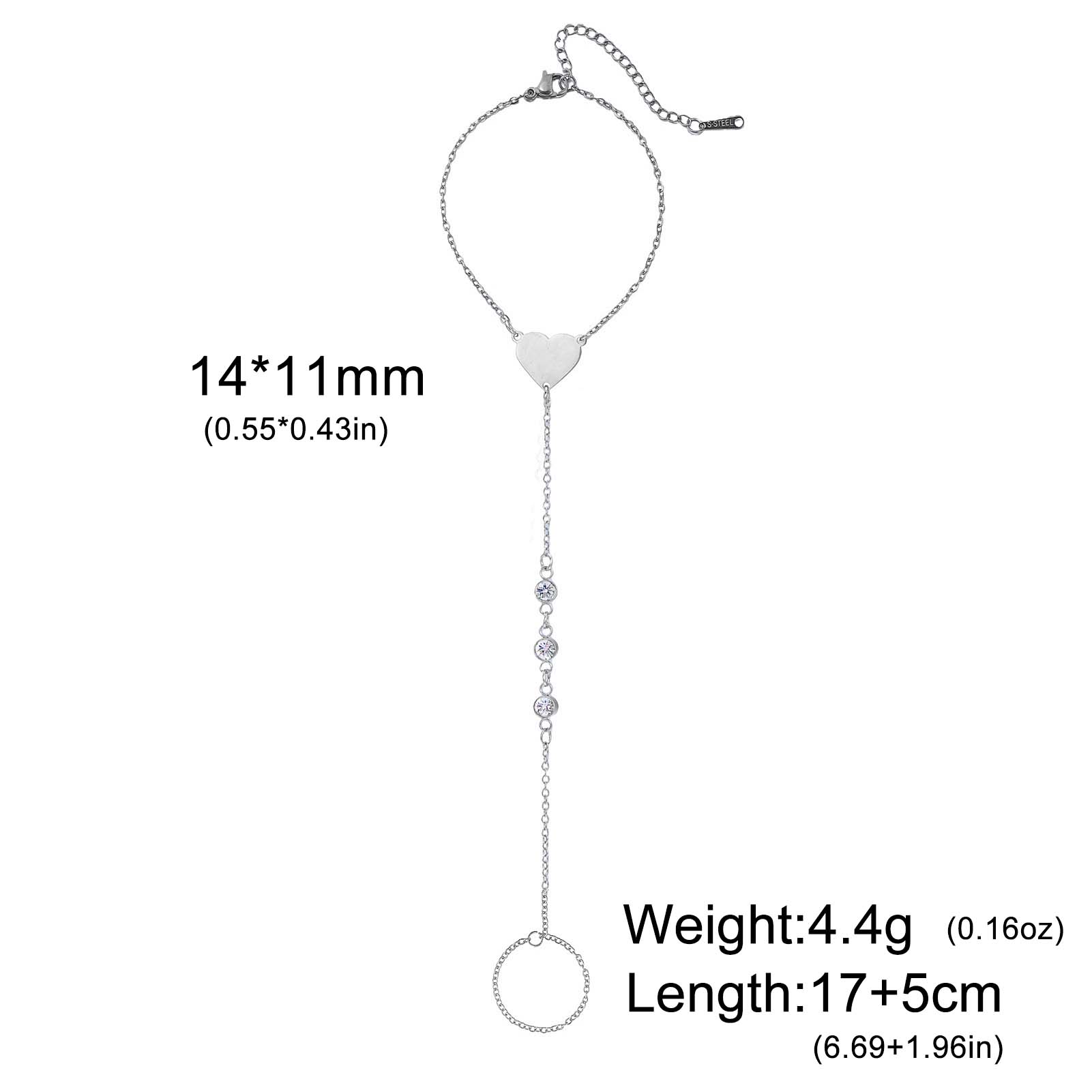 Trendy Clear Zircon Heart Finger Bracelet Stainless Steel Women s Ring Bracelet Jewelry Birthday Mother s Day Gift New 2026 17-22 cm
Trendy Clear Zircon Heart Finger Bracelet Stainless Steel Women s Ring Bracelet Jewelry Birthday Mother s Day Gift New 2026 17-22 cm