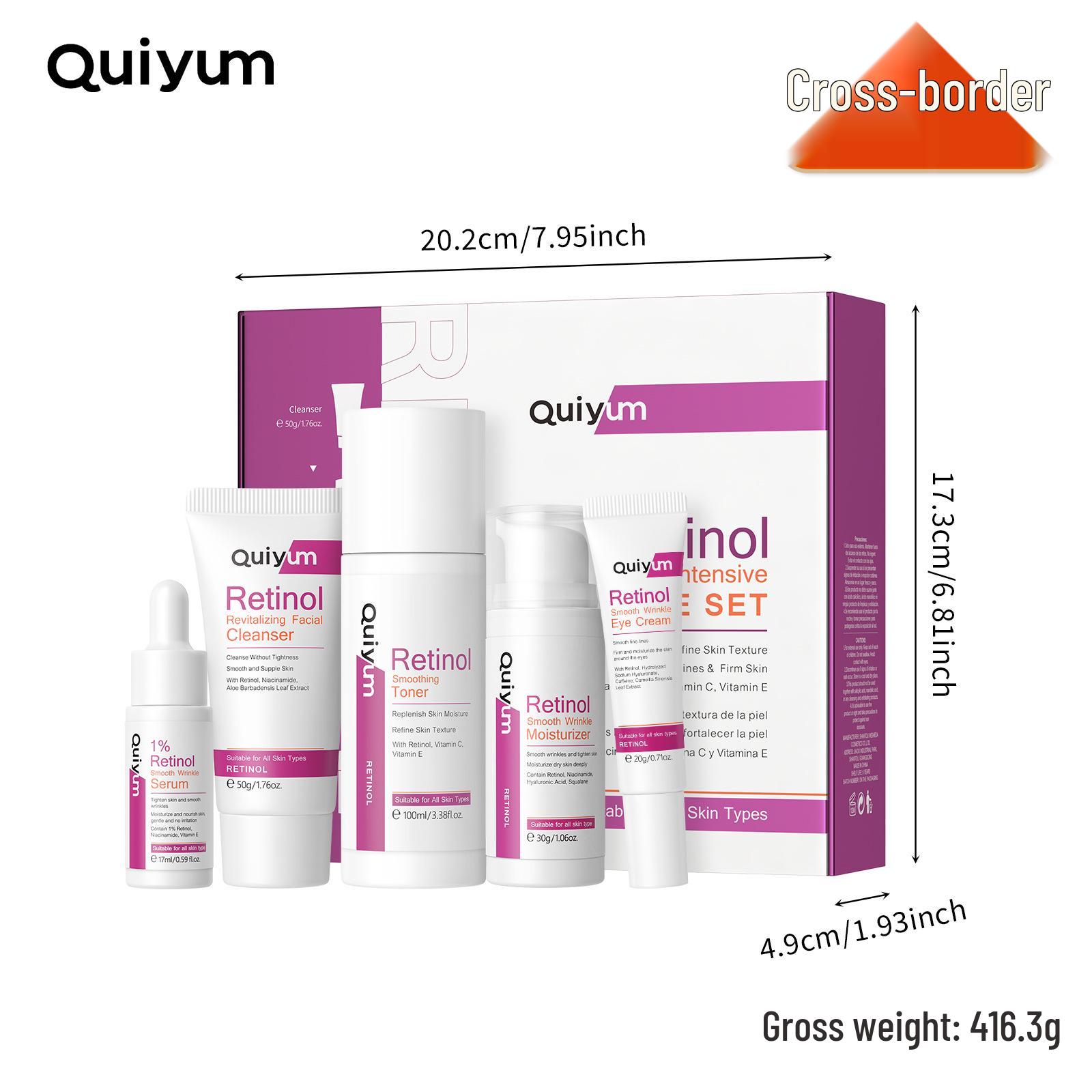 QUIYUM Увлажняющий и увлажняющий набор для ухода за кожей с ретинолом – 5 предметов, одобрено FDA
QUIYUM Увлажняющий и увлажняющий набор для ухода за кожей с ретинолом – 5 предметов, одобрено FDA