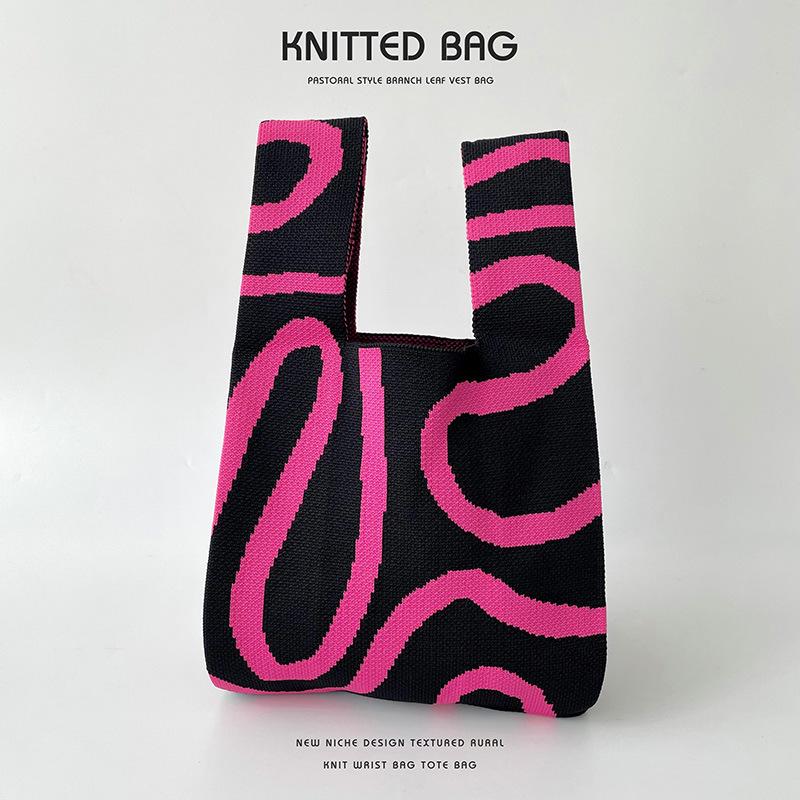 Женская модная вязаная сумка на запястье - большая вместимость, высококачественная универсальная сумка-жилет