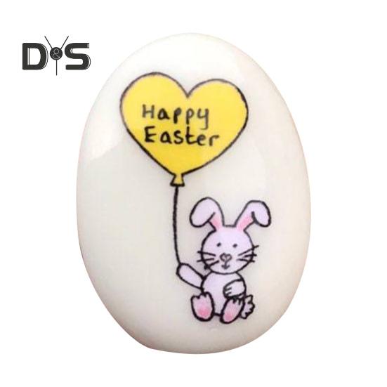 Пасхальный карманный кролик из камня с рисунком мультяшного кролика из смоляной гальки. Счастливой Пасхи, памятный подарок для семьи, друга, одноклассников жёлтый