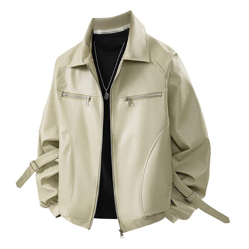 Men s Solid Color Zipper Cardigan Autumn and Winter Pu Leather Loose Casual Lapel Jacket Long-sleeved Top L
Men s Solid Color Zipper Cardigan Autumn and Winter Pu Leather Loose Casual Lapel Jacket Long-sleeved Top L