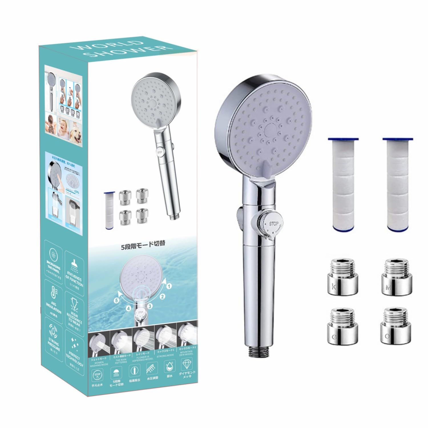 Shower Head Pressure Shower Water 5 Step Water Pressure Ultra Fine Water Hand Water Easy to Chlorine 2 Filters Scalp High Cleaning Dirt Beautiful
Shower Head Pressure Shower Water 5 Step Water Pressure Ultra Fine Water Hand Water Easy to Chlorine 2 Filters Scalp High Cleaning Dirt Beautiful