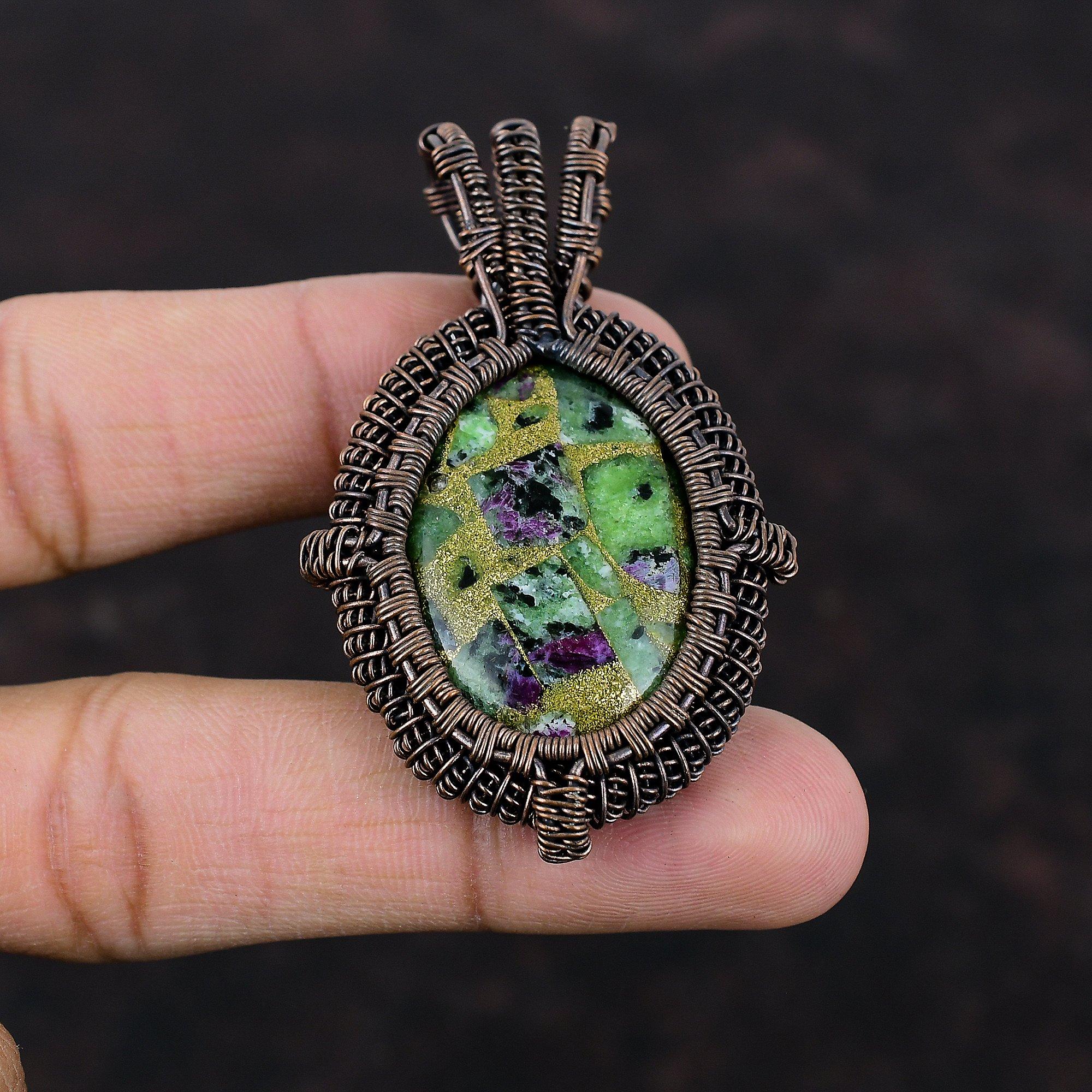 Copper Ruby Zoisite Pendant Wire Wrapped Pendant Gemstone Jewelry Ruby Zoisite Copper Jewelry Gifts For Friend Handmade Birthstone Pendant
Copper Ruby Zoisite Pendant Wire Wrapped Pendant Gemstone Jewelry Ruby Zoisite Copper Jewelry Gifts For Friend Handmade Birthstone Pendant