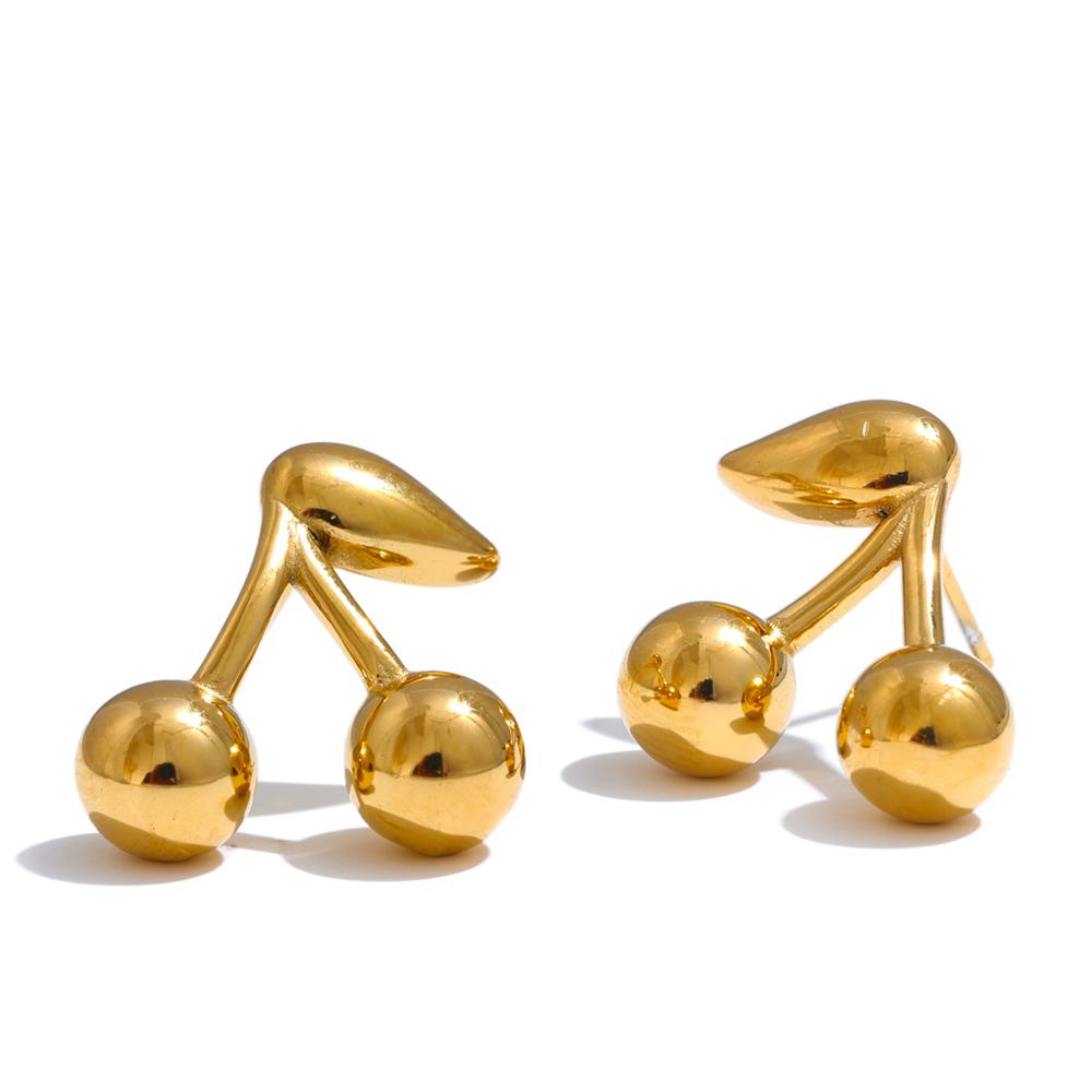 Yhpup 316L Stainless Steel Metal Chic Cherry Golden Stud Earrings Water Resistant Charm Fashion Jewelry 18K PVD Plated Wholesale
Yhpup 316L Stainless Steel Metal Chic Cherry Golden Stud Earrings Water Resistant Charm Fashion Jewelry 18K PVD Plated Wholesale