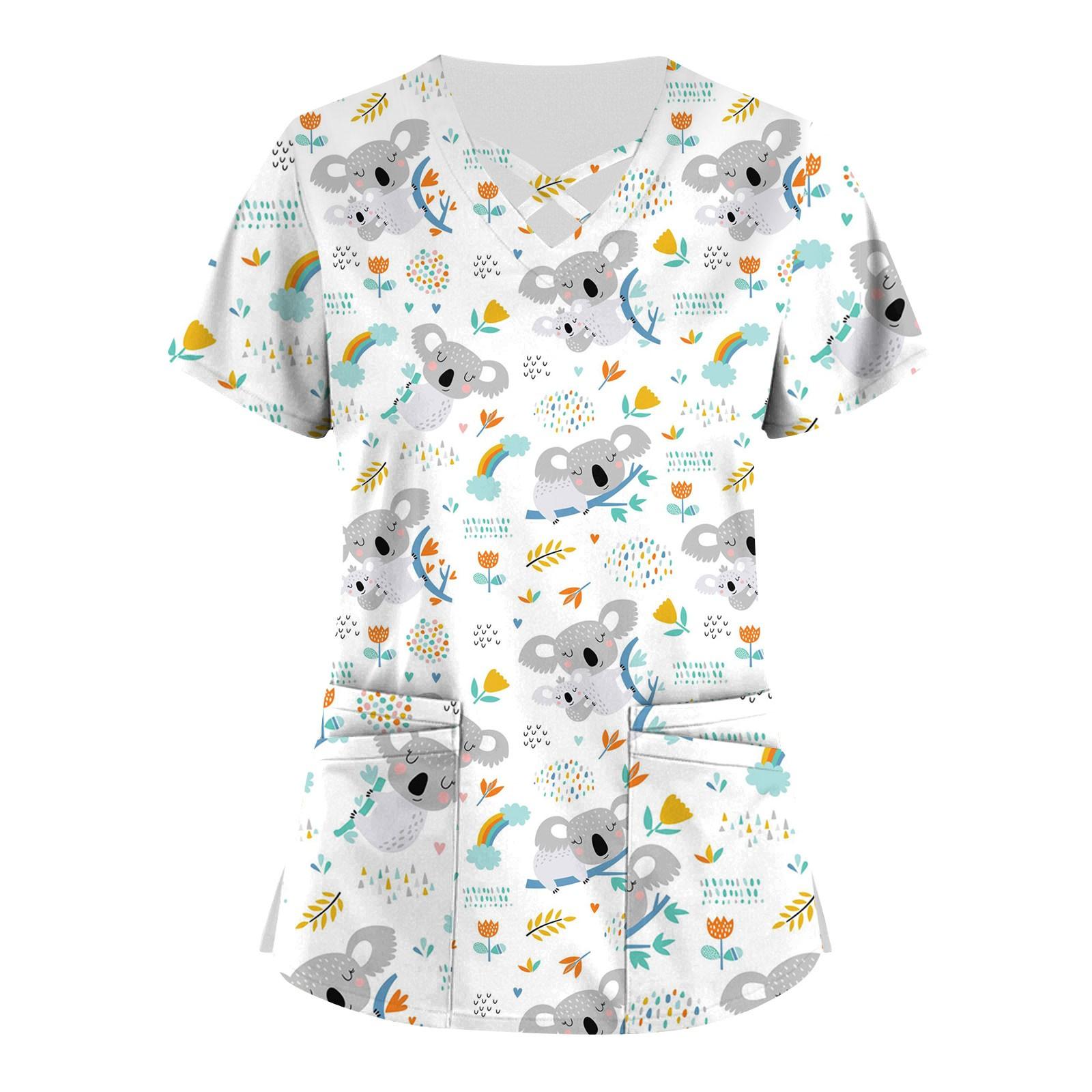 Робоча уніформа великого розміру з принтом і принтом. Топи для жінок з хрестовим V-подібним вирізом і короткими рукавами Веселі футболки Робочий одяг Футболка з кишенями S небо синє кольору
Робоча уніформа великого розміру з принтом і принтом. Топи для жінок з хрестовим V-подібним вирізом і короткими рукавами Веселі футболки Робочий одяг Футболка з кишенями S небо синє кольору