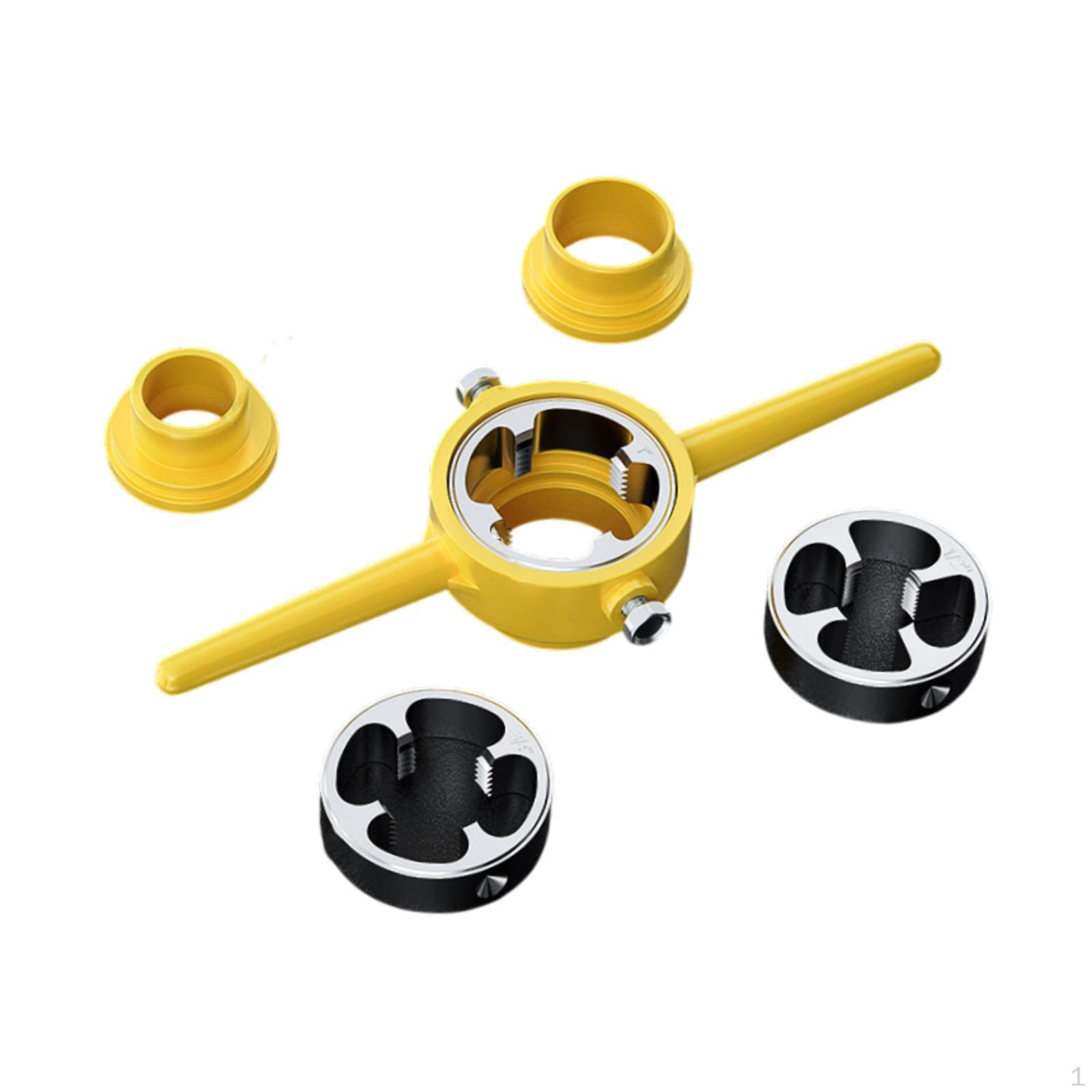 Набор из 6 ручных инструментов для нарезания резьбы на трубах из ПВХ с различными размерами плашек
Набор из 6 ручных инструментов для нарезания резьбы на трубах из ПВХ с различными размерами плашек