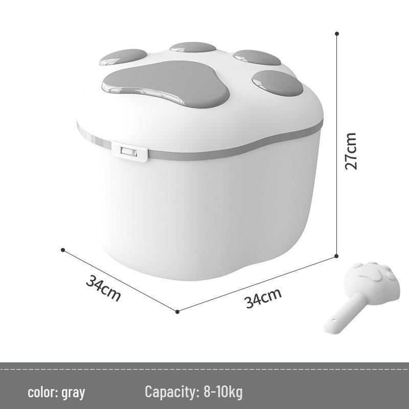 Enhanced Paw-Shaped XL Pet Food Storage Container for 8-10kg 8-10kg Storage Bucket серый
Enhanced Paw-Shaped XL Pet Food Storage Container for 8-10kg 8-10kg Storage Bucket серый