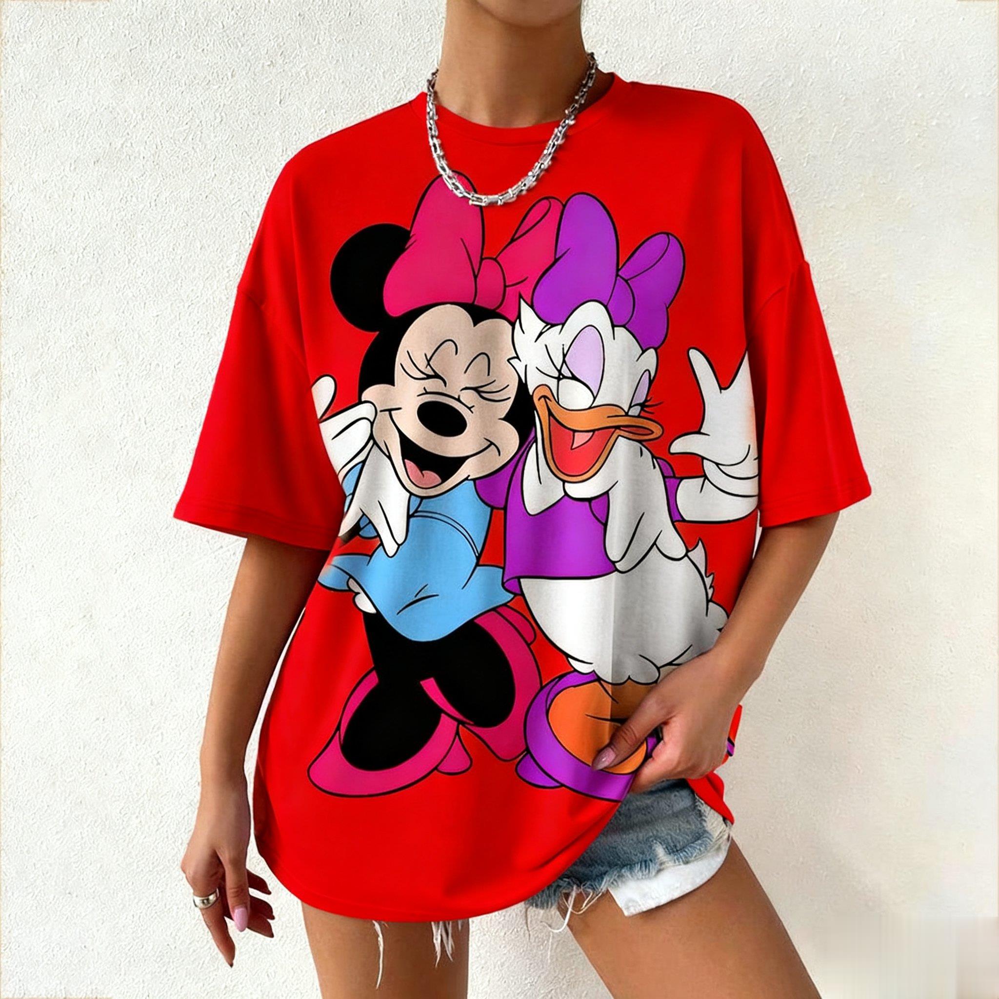 Свободная женская футболка Disney Повседневные топы с коротким рукавом Принт Микки Маус Минни Дейзи Дак Новая летняя графическая футболка Одежда в стиле Y2k S
Свободная женская футболка Disney Повседневные топы с коротким рукавом Принт Микки Маус Минни Дейзи Дак Новая летняя графическая футболка Одежда в стиле Y2k S
