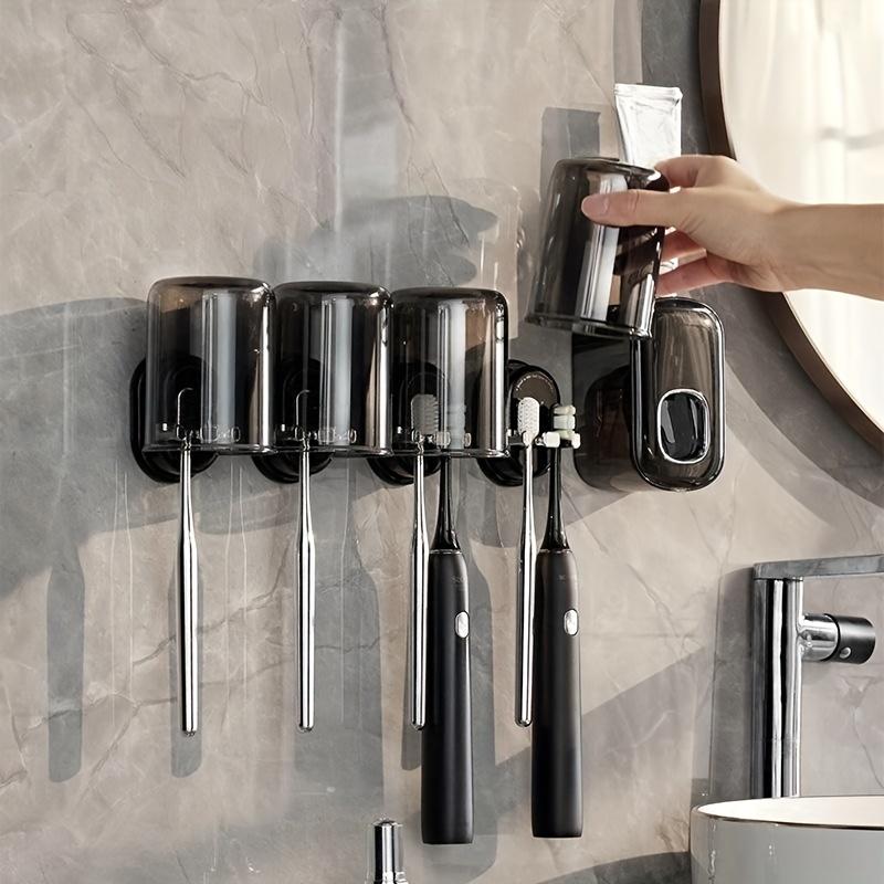 1pc Toothbrush Rack Electric Toothbrush Mouthwash Cup Punch-free Wall-mounted Household Toothbrush Cup Storage Rack
1pc Toothbrush Rack Electric Toothbrush Mouthwash Cup Punch-free Wall-mounted Household Toothbrush Cup Storage Rack