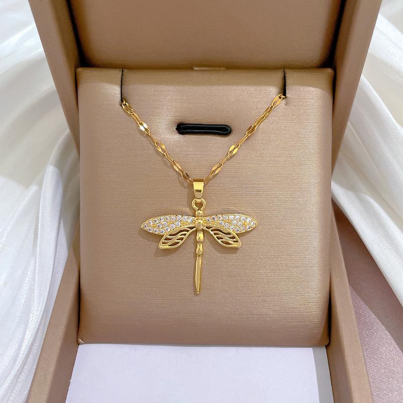 316L Stainless Steel Personality Dragonfly Pendant Necklace For Women Fashion Girls Clavicle Chain Party Jewelry Gifts D
316L Stainless Steel Personality Dragonfly Pendant Necklace For Women Fashion Girls Clavicle Chain Party Jewelry Gifts D