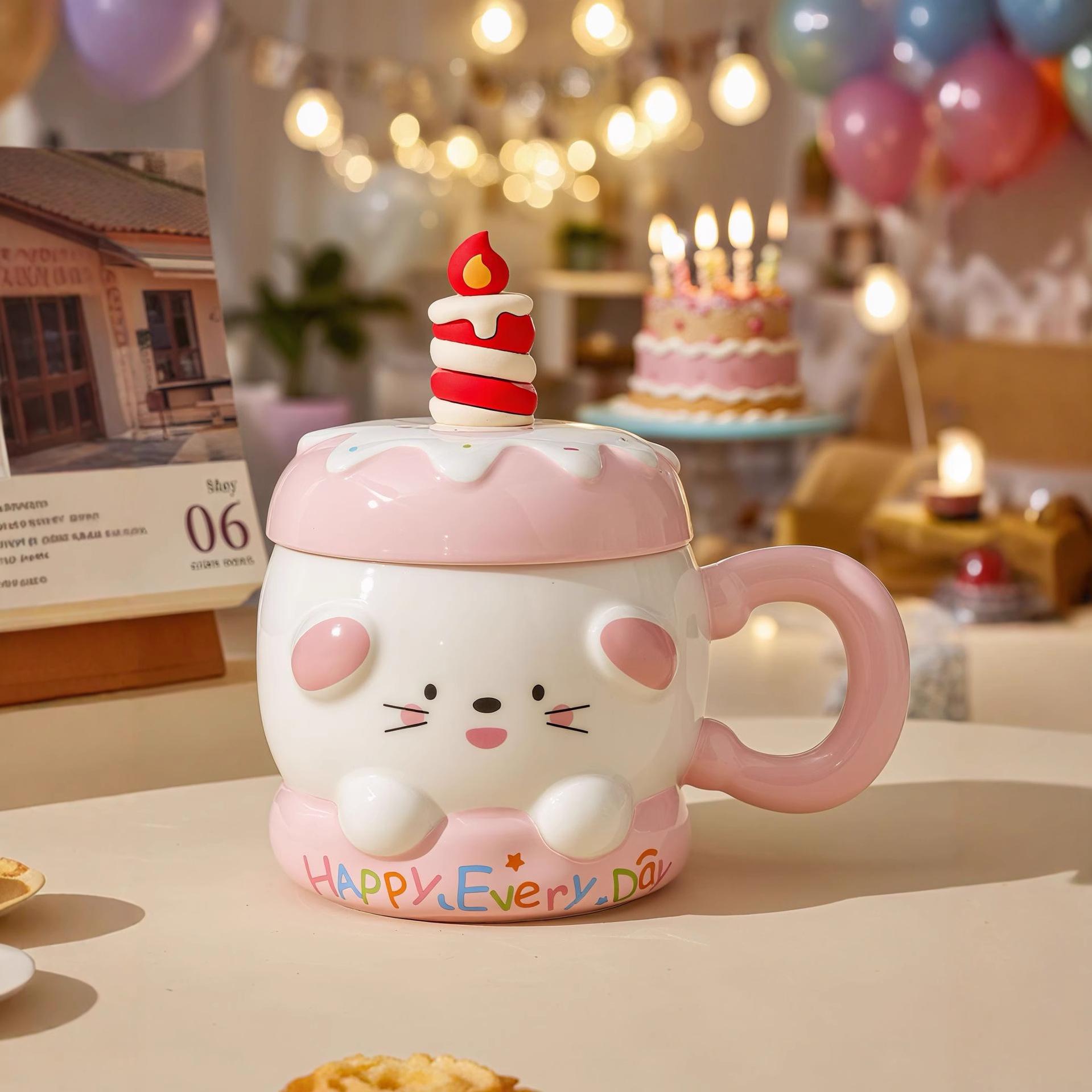 Cute mug girl water cup with lid spoon
Cute mug girl water cup with lid spoon