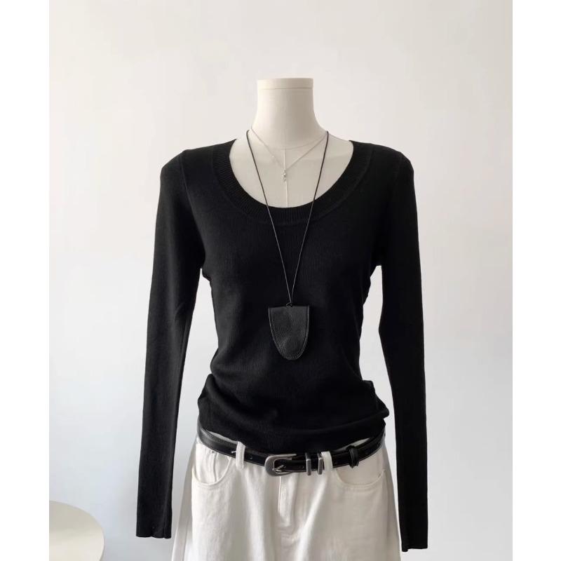 Spice girl collar slim-fit knitted bottoming shirt women s spring solid color simple long-sleeved inner top soft waxy sweater L чорний
Spice girl collar slim-fit knitted bottoming shirt women s spring solid color simple long-sleeved inner top soft waxy sweater L чорний