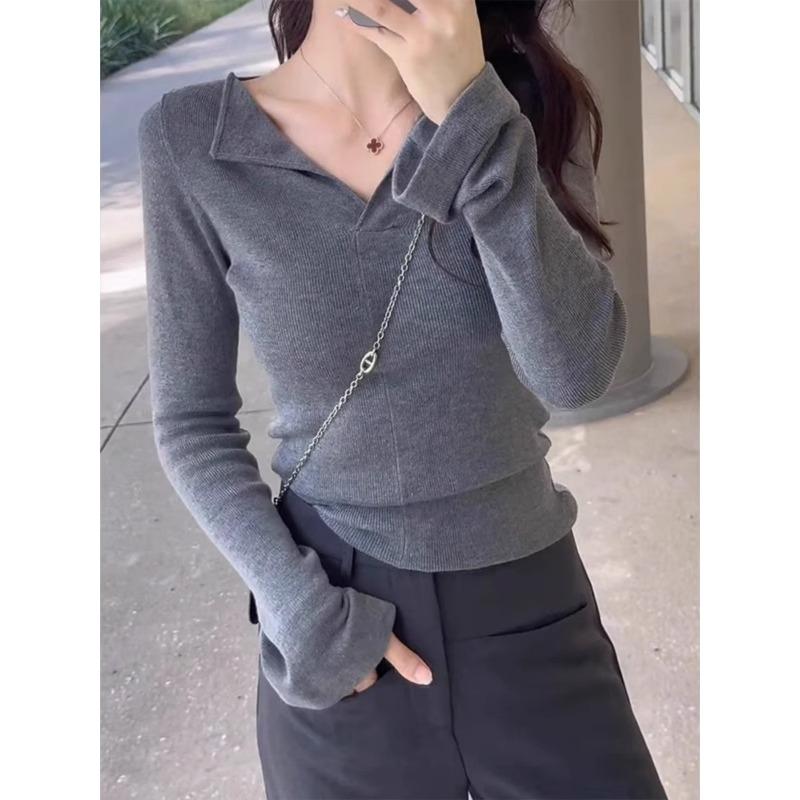 Purple lapel neck slim-fit sweater women s spring spice slim knitted long-sleeved bottoming shirt top S темно-сірий
Purple lapel neck slim-fit sweater women s spring spice slim knitted long-sleeved bottoming shirt top S темно-сірий