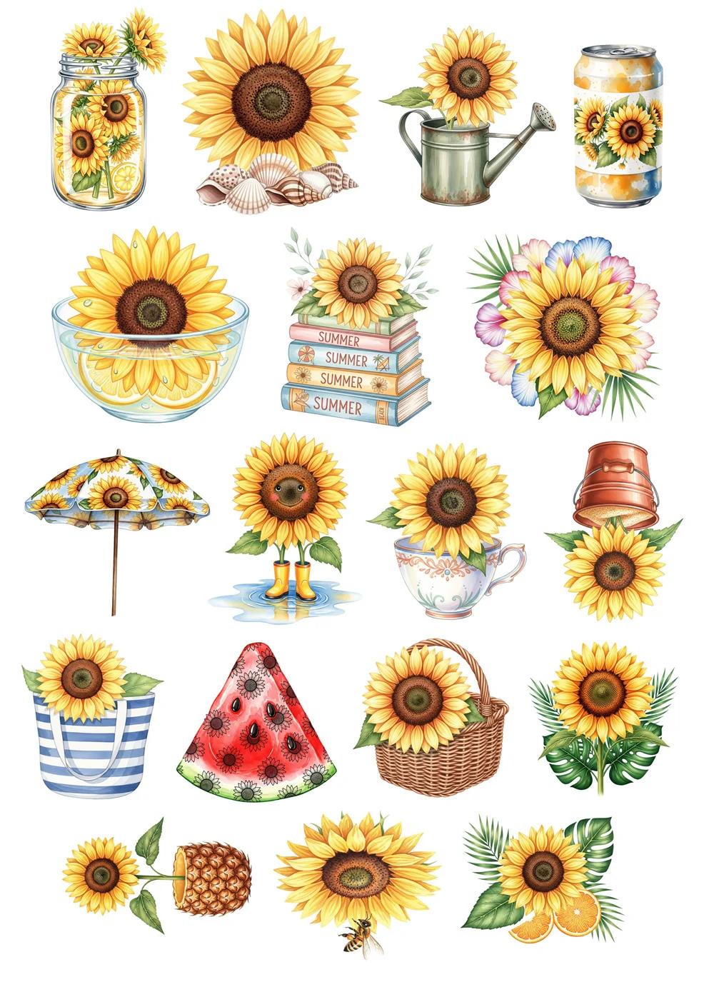 18pcs Cute Watercolor Summer Sunflowers Stickers DIY Scrapbook Diary Decoration Album Style Stationery journaling planner белый
18pcs Cute Watercolor Summer Sunflowers Stickers DIY Scrapbook Diary Decoration Album Style Stationery journaling planner белый